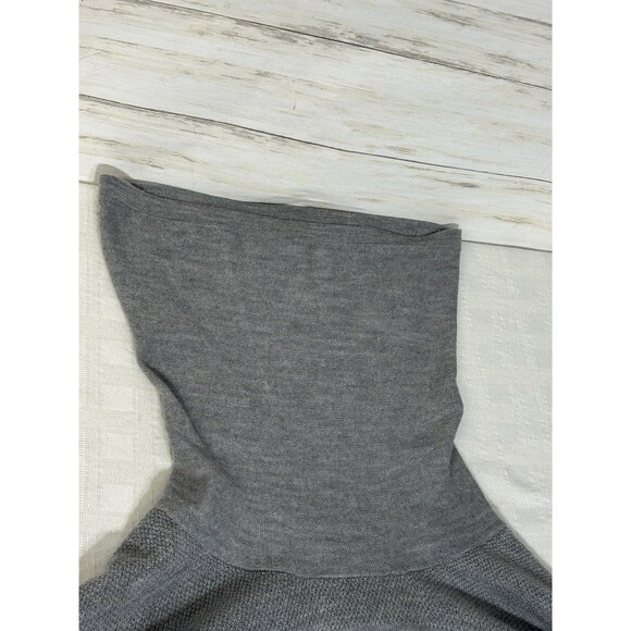 Adrienne Vittadini MEDIUM Gray 100% Extra Fine Merino Wool COWL Collar Sweater - Picture 14 of 16